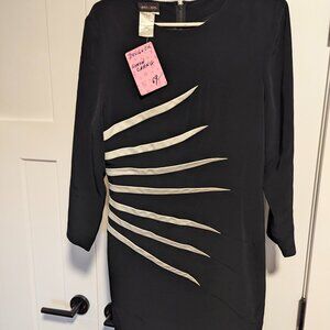 Simon Chang black and white dress flattering design size 8